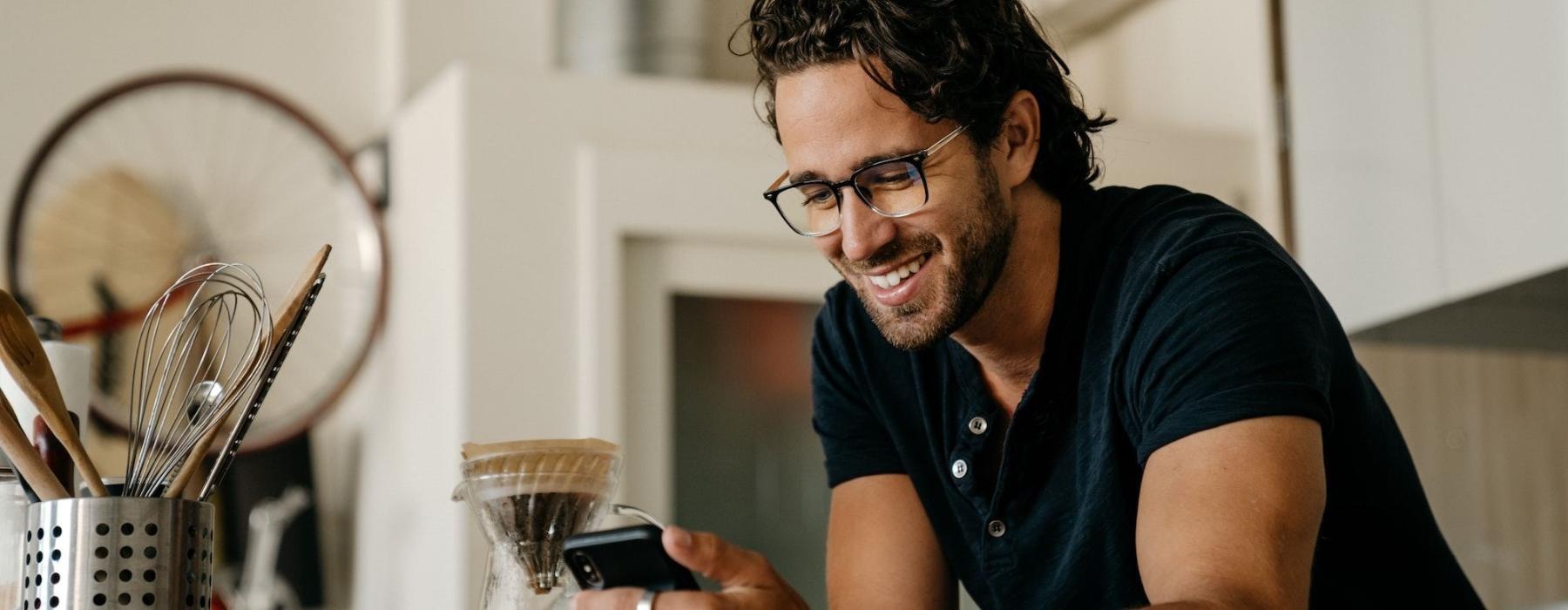 a man holding a phone